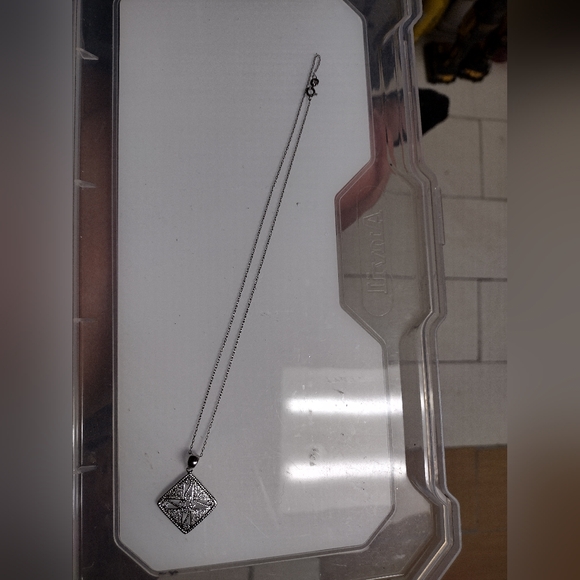 NWOT Sterling silver and diamond necklace - Picture 3 of 8